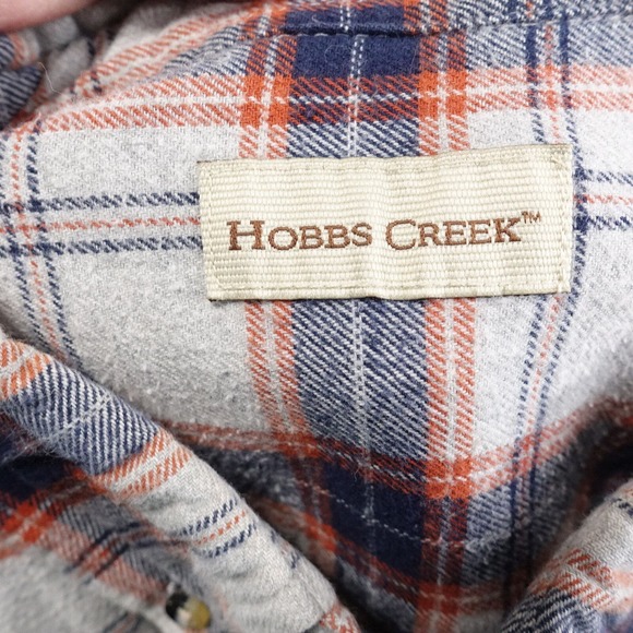 HOBBS CREEK LONG SLEEVE PLAID FLANNEL BUTTON DOWN SHIRT MENS SIZE L LARGE - Picture 6 of 7